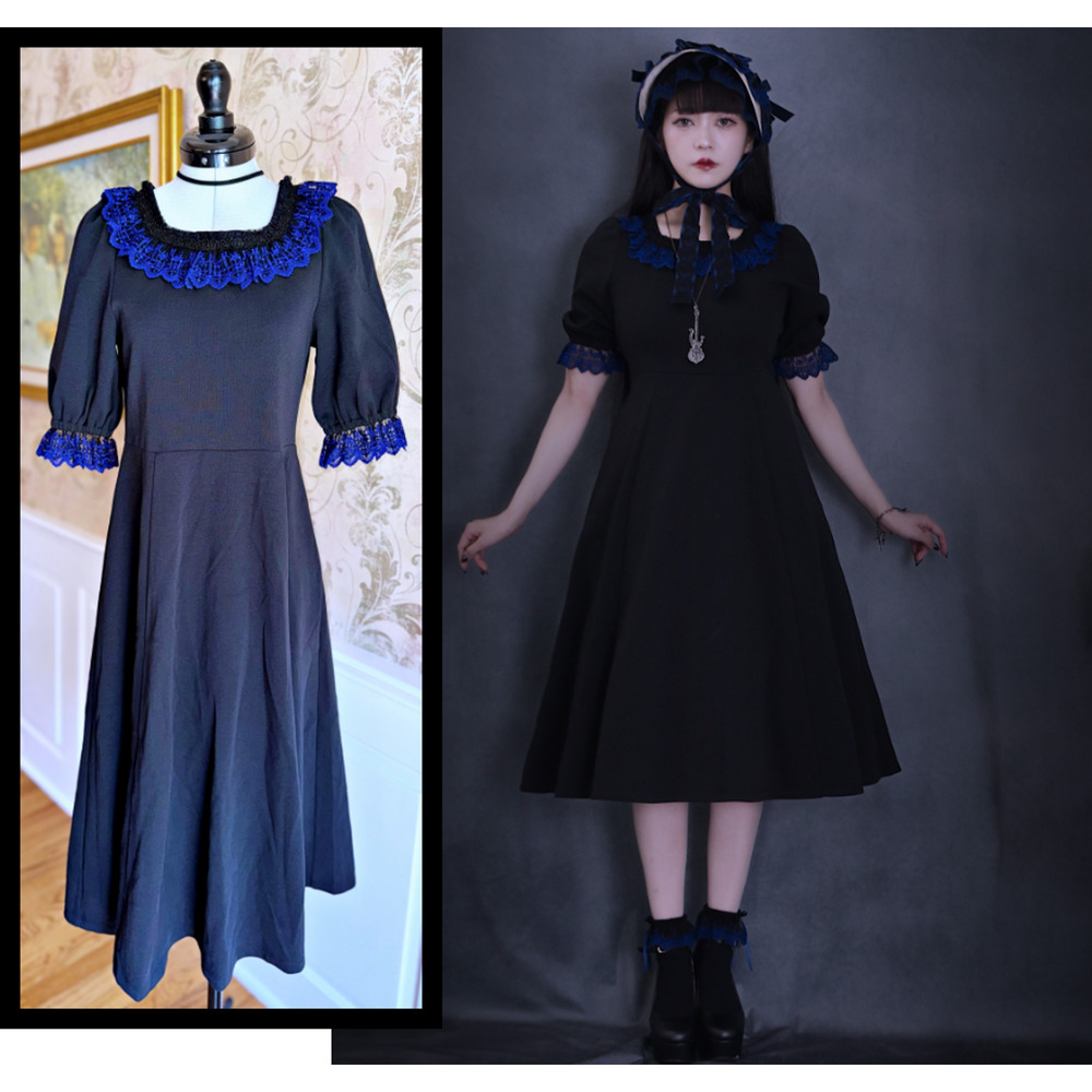 Moi-même-Moitié Cross Arch Catherine OP Dress Elbow Sleeve Gothic Lolita Japan